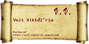 Veit Viktória névjegykártya
